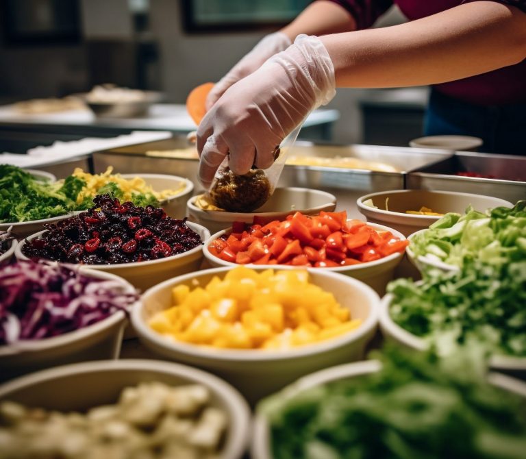 Healthy vegetarian salad prepa by gourmet chef generated by artificial intelligence